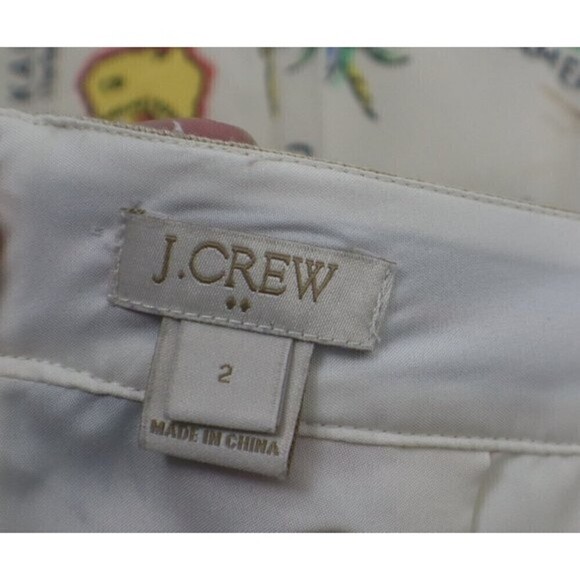 J Crew Women Size 2 Cream Novelty Hawaiian Pleated Mini A Line Skirt Resortwear - Picture 12 of 15